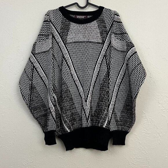 vintage 80s retro indie skate light weight knit sweater - Picture 3 of 8